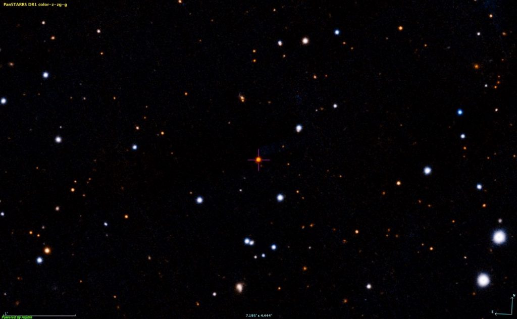 图像中心的恒星就是2MASS J0523–1403