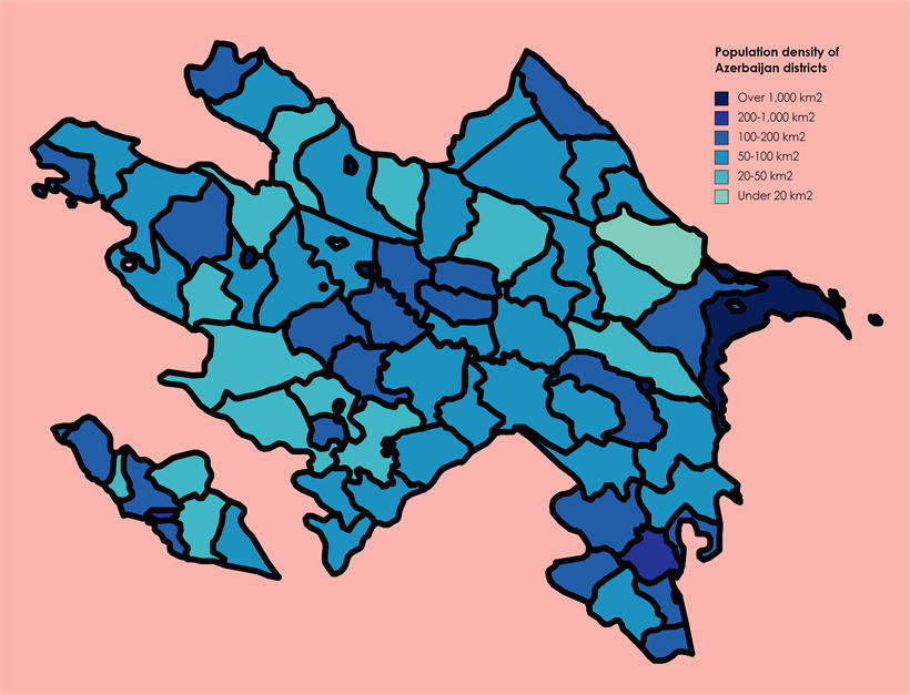 阿塞拜疆人口密度地图