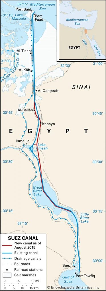 新苏伊士运河地图