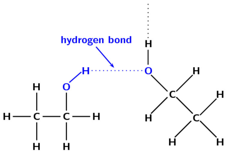 图5：两个乙醇分子之间的氢键