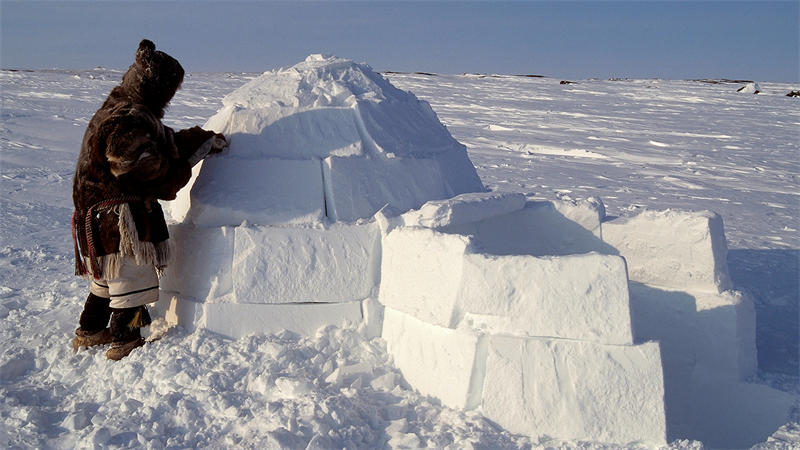 冰屋的建筑材料是压缩雪块